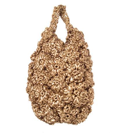 Gold Floral Crochet Bag